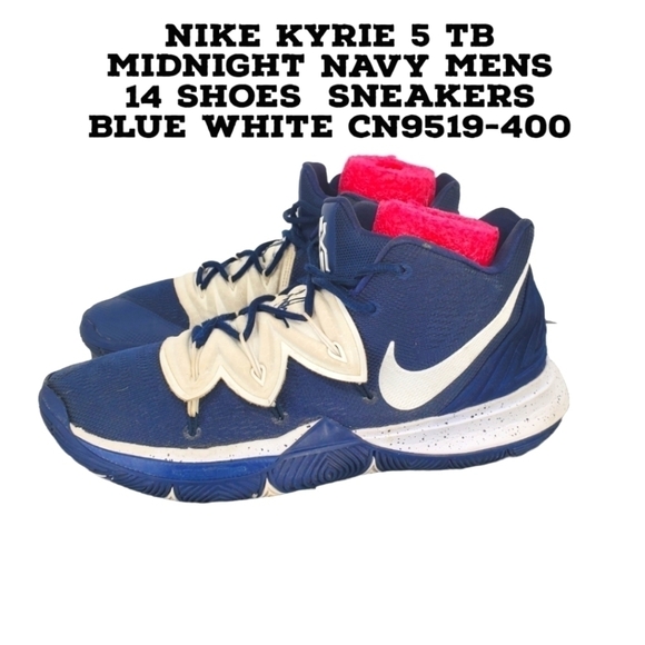 Nike Shoe Men's 14 Kyrie 5 TB Midnight Navy Sneakers Blue White CN9519-400 - Picture 1 of 11